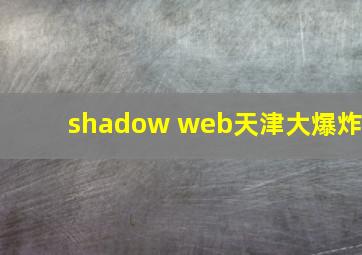 shadow web天津大爆炸